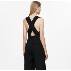 NWOT COS Wool Wide Leg Cross Back Jumpsuit Size 8